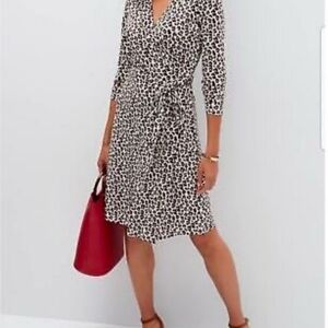 Banana Republic Leopard Print V-neck Wrap Dress, Size Small